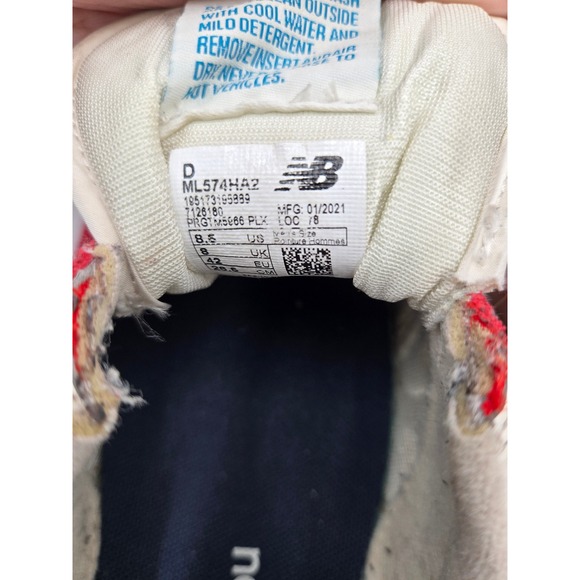 New Balance 574 Rainbow Pack Mens Size 8.5 D Red Suede Classic Sneakers - Picture 6 of 7